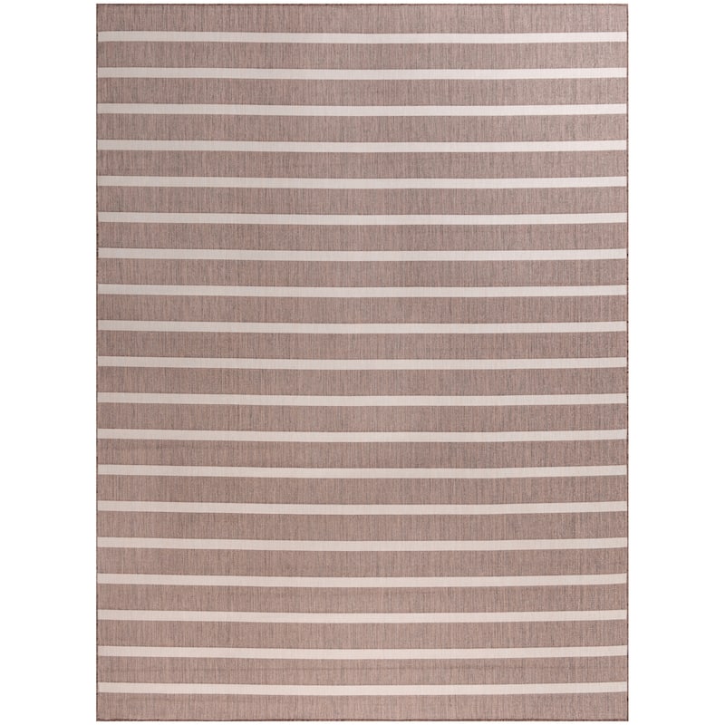 Nourison Positano Indoor/Outdoor Striped Area Rug. - 8' x 10' - Natural/Ivory