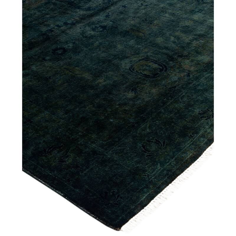 Overdyed One-of-a-Kind Hand-Knotted Area Rug - Green - 3' 1" x 5' 5"