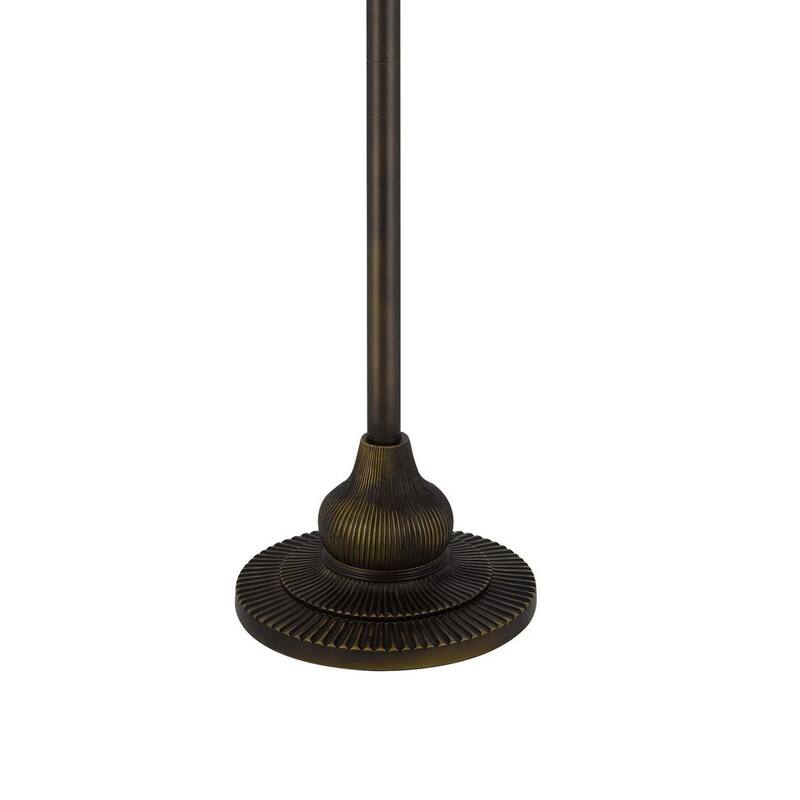 Dio 62 Inch Floor Lamp, Colorful Tiffany Style Stained Glass, Bronze Resin