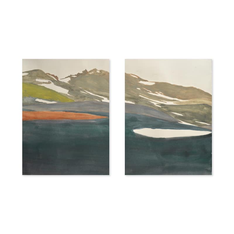 "Back To Basecamp 9" Set of Two Framed Textured Wall Art - Multi-Color