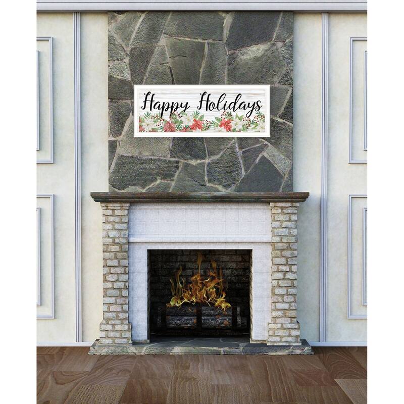 TrendyDecor4U Contemporary "Happy Holiday" Framed Print Wall Art