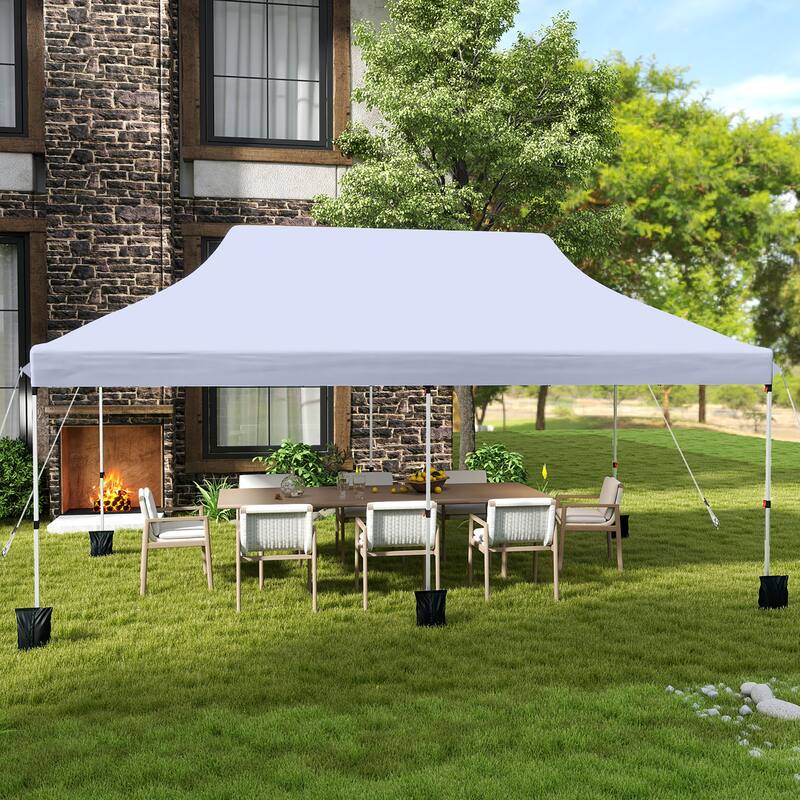 Gymax 10 x 20FT Pop-up Canopy Tent Folding Instant Sun Shelter w/ 3