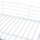 preview thumbnail 9 of 10, White Curved Metal Frame Full Loft Bed wLadder, L-shaped Desk Underneath wShelves, 1 Set Sockets, USB Ports, Wireless Charging