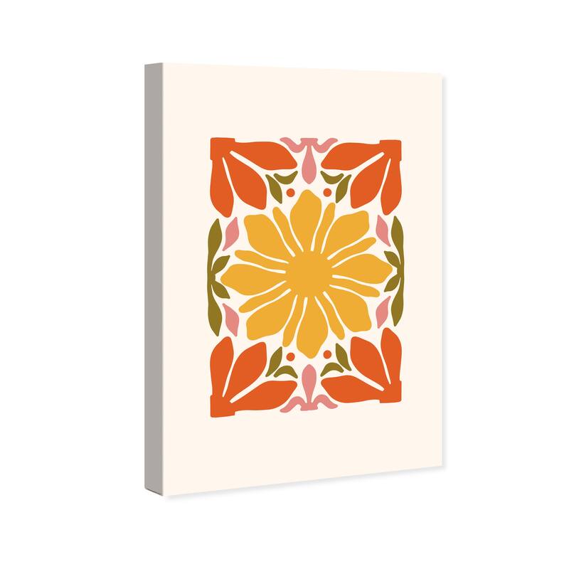 Wynwood Studio Canvas Floral and Botanical My Flower is a Sun Yellow and Mustard Modern & Contemporary Wall Art Canvas Print
