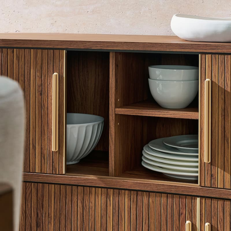 Radcliffe 63" Curved Fluted Sideboard Buffet Cabinet