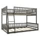 preview thumbnail 13 of 11, Full XL over Queen Bunk Bed with Ladder and Guardrails,No Box Spring Required, Gray