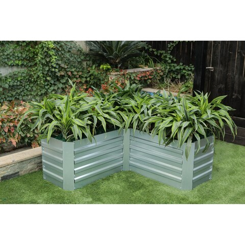 L-Shaped Galvanized Raised Garden Bed