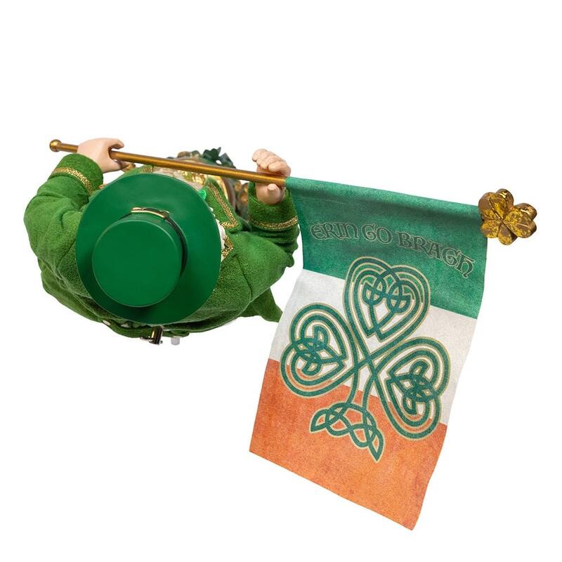 Kurt Adler 11-Inch Fabriche Musical Irish Santa
