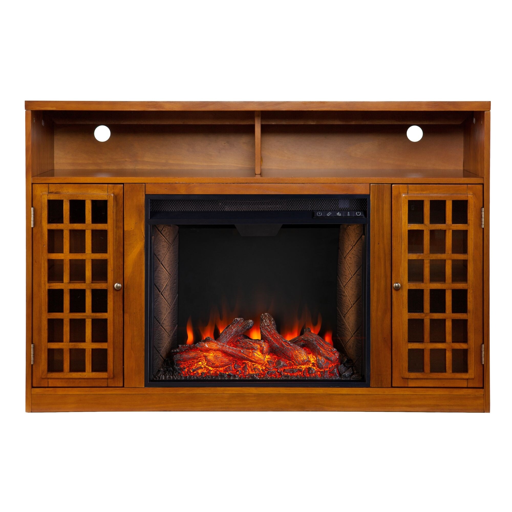 Shop 48 Brown And Black Rectangular Smart Media Fireplace With