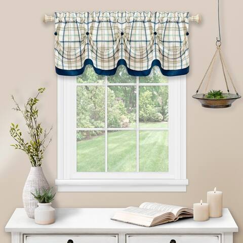Tattersall Tuck Valance with Buttons - 58x14
