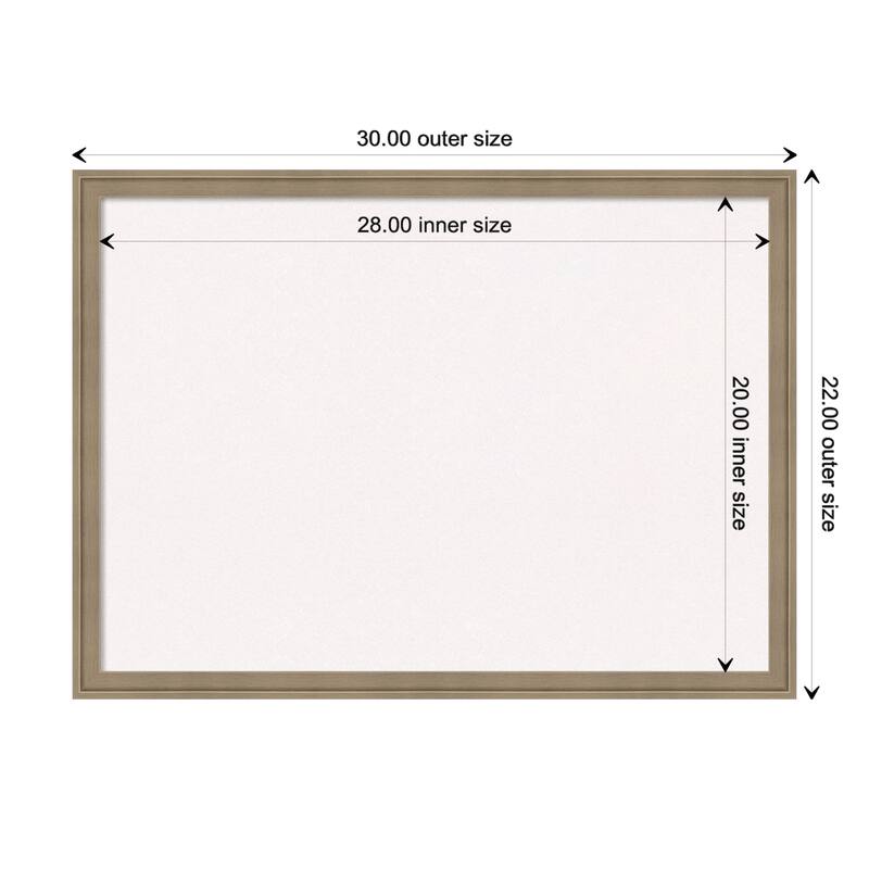 Florence Framed White Corkboard Bulletin Board - Florence Light Brown - Board Size 28x20