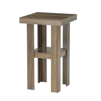 23.6'' Square Home Bar Table, 2-Tier Small Pub Bistro Table with Storage