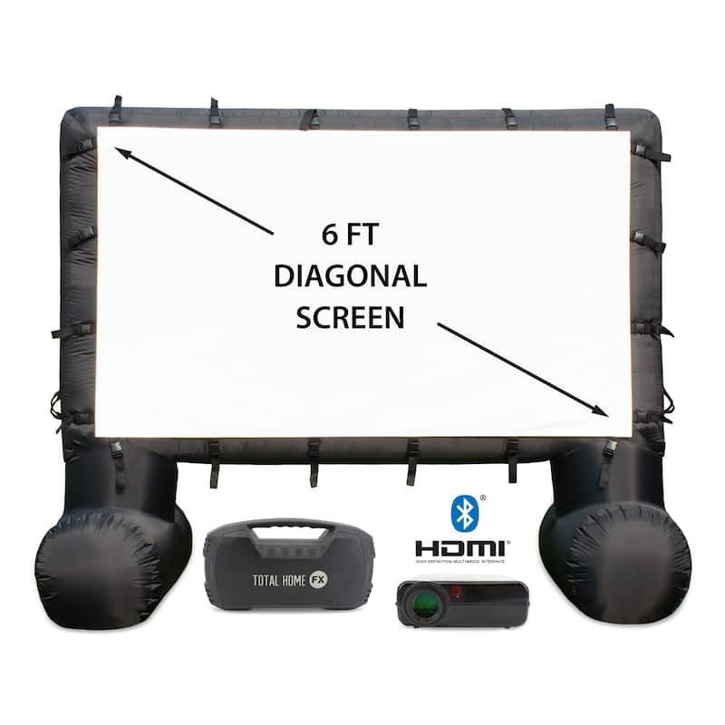 Total HomeFX 1500 Lumen Outdoor Theatre Kit with Inflatable Screen
