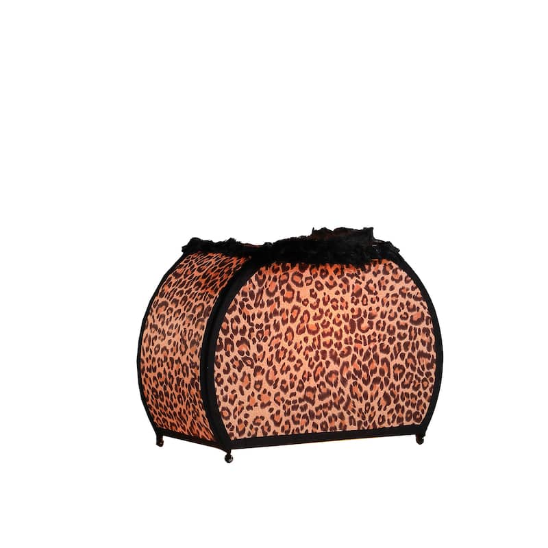HomeRooots Brown and White Funky Leopard Pattern Novelty Table Lamp - 5