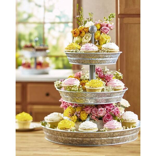 Shop Getset2save Vintage 3 Tier Serving Tray One Size Silver