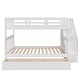 preview thumbnail 6 of 27, Full-Over-Full Bunk Bed with Storage Stairway & 3 Drawers, Soild Wood Bunk Bed Frame w/Full-Length Guardrail & Detachable Design