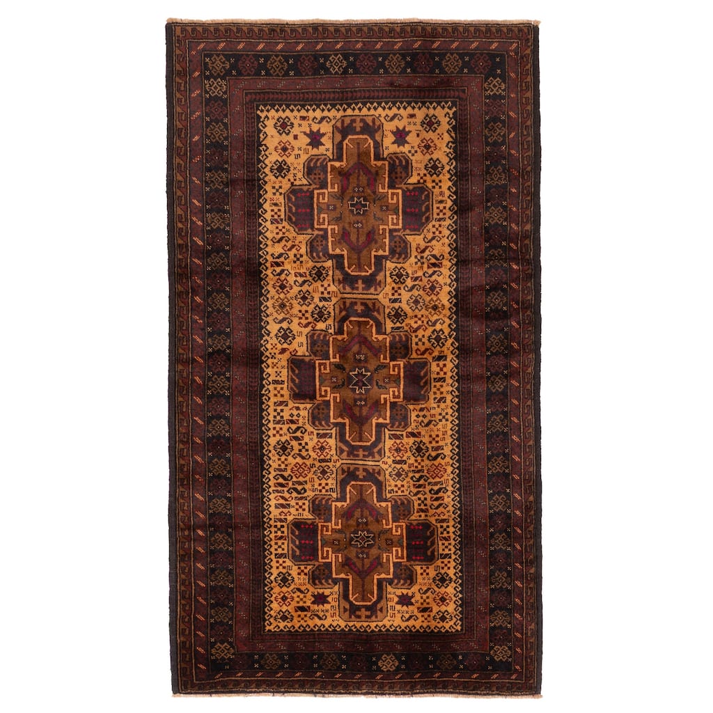 ECARPETGALLERY Hand-knotted Teimani Tan Wool Rug - 3'7 x 6'3