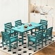 preview thumbnail 19 of 82, 7-Piece HDPE Outdoor Dining Table Sets with Umbrella Hole - 1-Table 6-Chairs