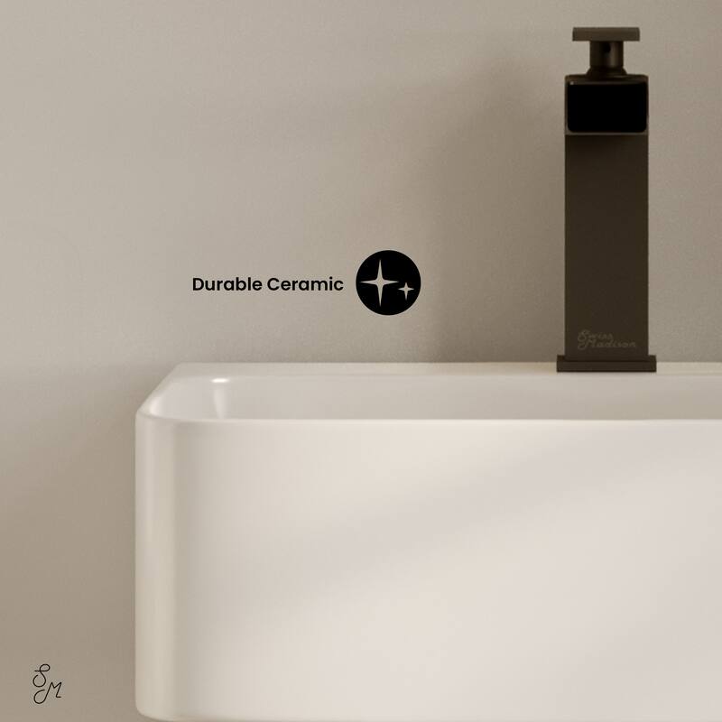 St. Tropez 17" Rectangle Wall-Mounted Sink In Glossy White - 17