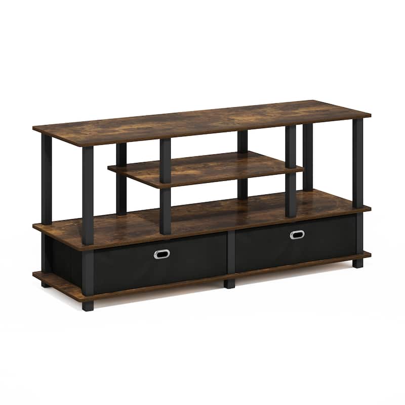 Furinno JAYA Large TV Stand for up to 50-Inch TV with Storage Bin