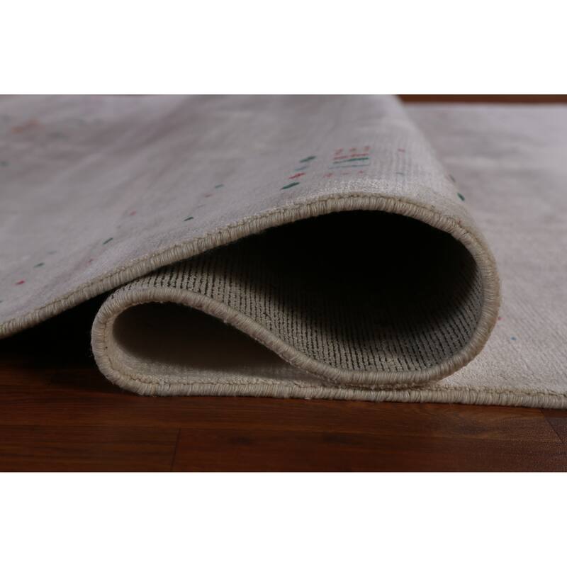 Hand Knotted Oriental 100% Wool Carpet Tribal Tribal Greys & Charcoal Gabbeh Area Rug - 9' 11'' X 8' 1''