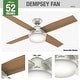 preview thumbnail 8 of 22, Hunter 52" Dempsey Outdoor Ceiling Fan with LED Light Kit and Handheld Remote, Damp Rated - Contemporary, Transitional