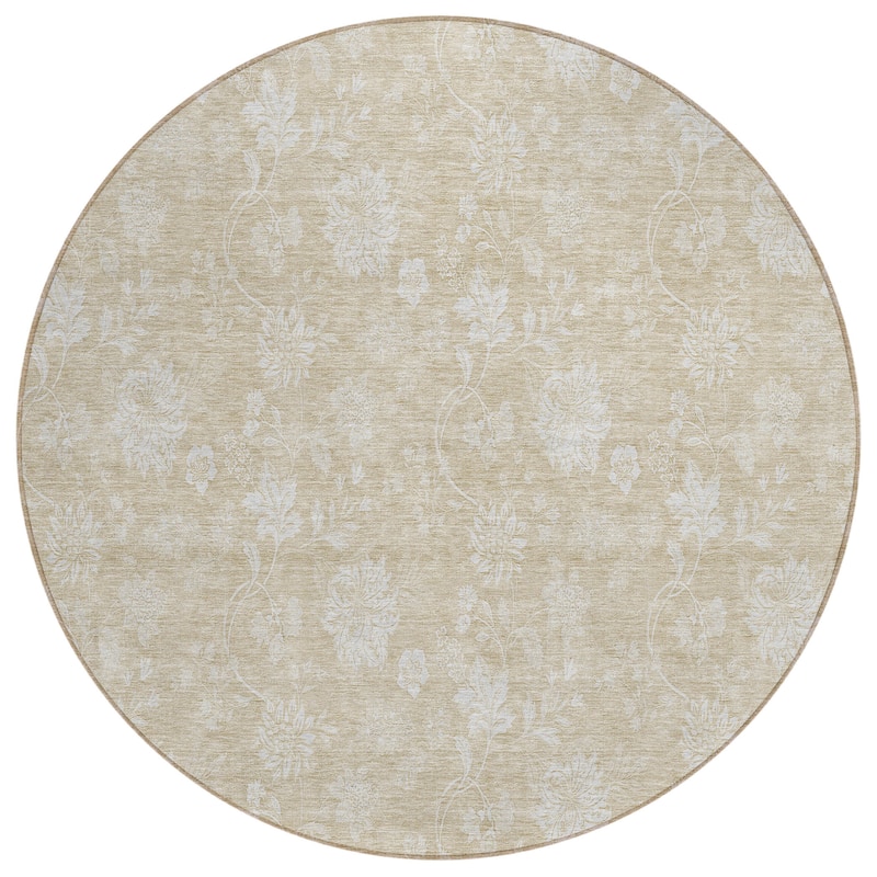 Machine Washable Indoor/ Outdoor Chantille Floral Farmhouse Rug