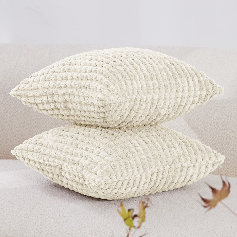 Deconovo Corduroy Throw Pillow Covers 2 PCS(Cover only)