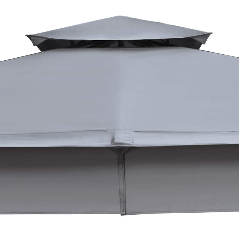 10x10 Outdoor Gazebo Tent with Double Roofs, Patio Gazebo with Mosquito Netting, Canopy for Backyard, Garden, Lawn and Deck