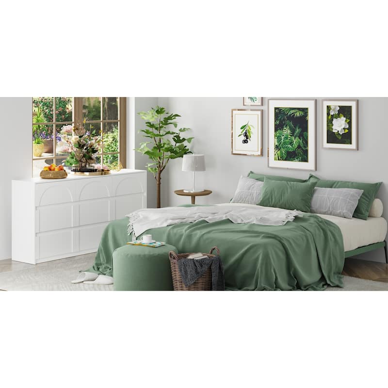 White 9-Drawer Chest of Drawers with Stylish Design and Anti-Tip Feature