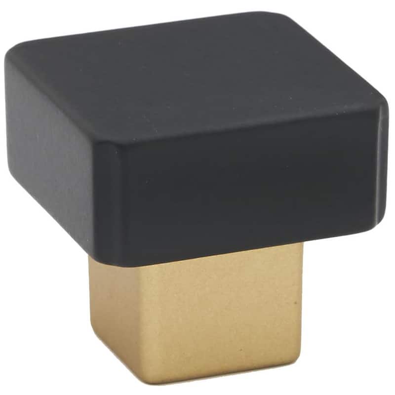 Alno A2855 Quadrato 1-1/4" Smooth Square Cabinet Knob / Drawer Knob - - Champagne / Matte Black