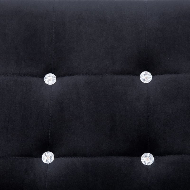 vidaXL 2-Seater Sofa with Armrests Black Chrome and Velvet
