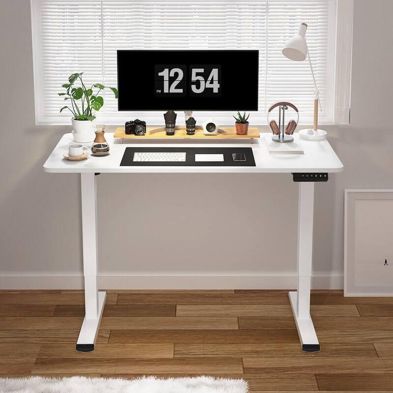 FLEXISPOT 55 x 28 Home Office Standing Desk Electric Height Adjustable Desk with LED Memory Control