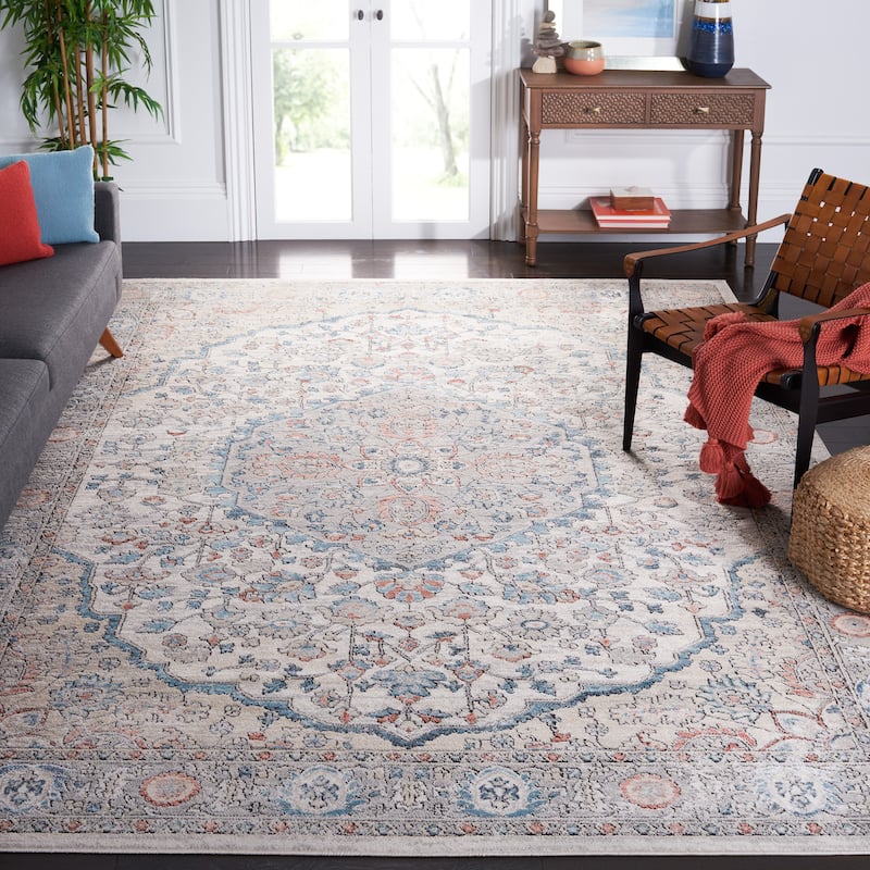 SAFAVIEH Oregon Aurilla Shabby Chic Medallion Rug - 10' x 14' - Grey/Blue