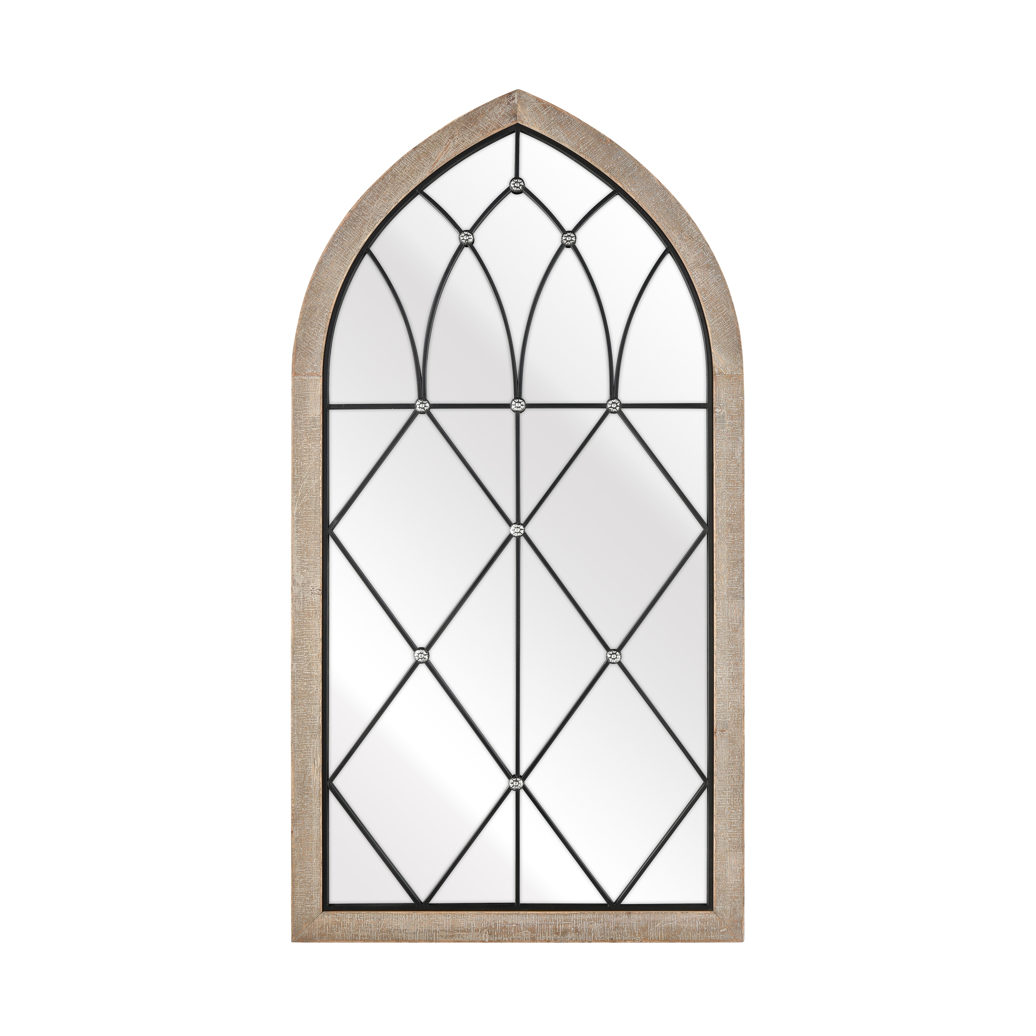 Atlas Irya Tudor Style Wood Framed Wall Mirror - 49.75 inch High