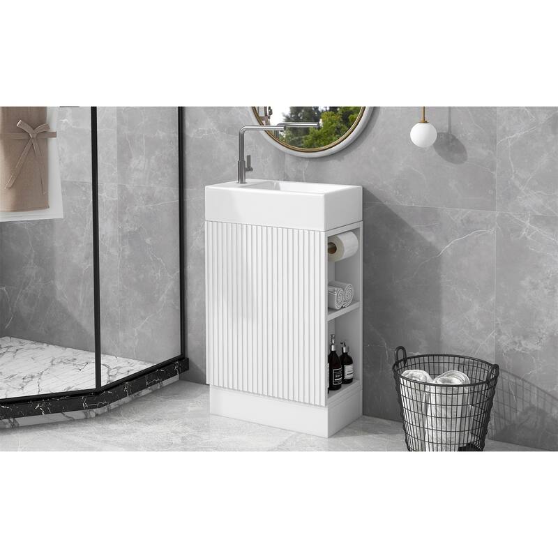 18.6" Bathroom Vanity with Sink, Bathroom Vanity Cabinet