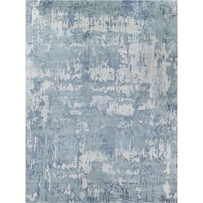 EXQUISITE RUGS Laguna Hand-loomed Wool/Bamboo Silk Blue/Multi Area Rug.