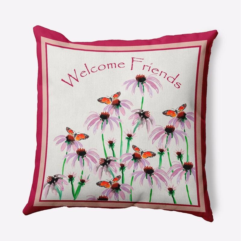 Welcome Friends Decorative Throw Pillow - Bold Pink - 16" x 16"