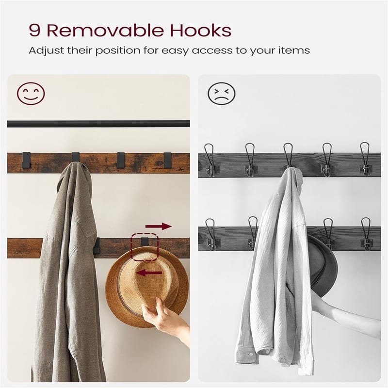 Entryway Bench with Coat Rack