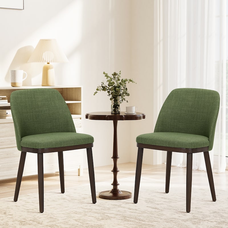 Set of 2 Upholstered Wood Dining Chairs for Dining Room, Restaurant