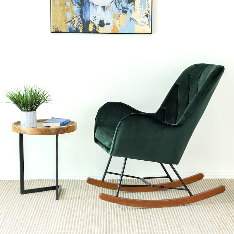 Salisbury Mid-Century Modern Velvet Rocking Chair