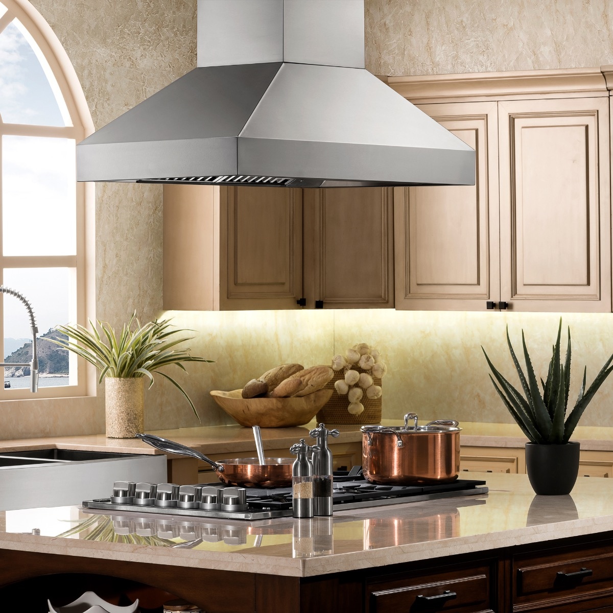 ZLINE 48 Outdoor Island Mount Range Hood in Stainless Steel Bed Bath Beyond 13868637