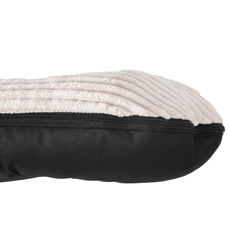 Orthopedic Dog Bed "Bella" - M, Beige Striped Removable Cover