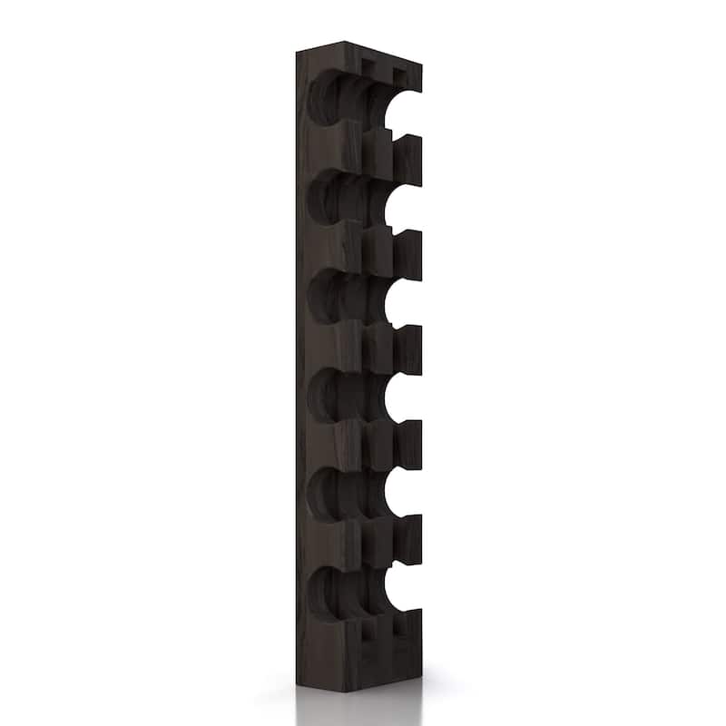 Wine Rack for 6 Bottles - Black Wall-Mounted Handmade - Black