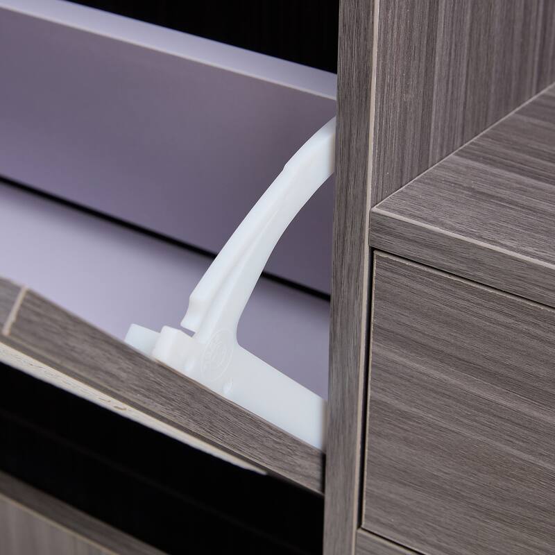 Minimalist MDF Shoe Cabinet with Japanese Rattan Design for Hallways or Living Room Storage Solutions