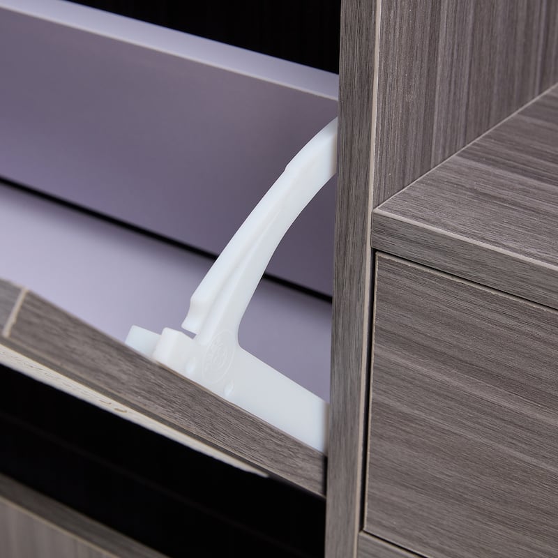 Stylish MDF Rattan Bed Top Cabinet, Shoe Rack Storage Cabinet for Bedroom, Hallway, Entryway with Retro Aesthetic