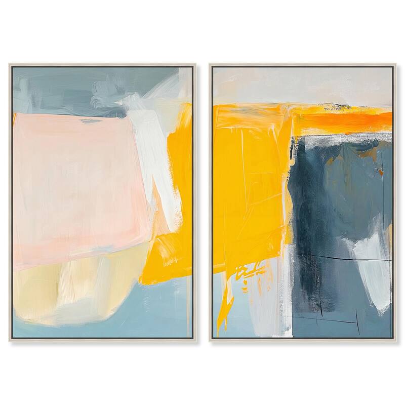 Skyward Radiance II Canvas Set of 2 by Art Remedy - 36" x 54" - Silver