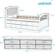 preview thumbnail 5 of 7, Twin Bed with Storage, Twin Size Daybed with 6 Drawers, Wood Storage Bed Frame, Twin Size Platform Bedframe, Solid Wood Bedframe