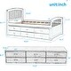 preview thumbnail 3 of 45, Twin Size Platform Storage Bed Solid Wood Bed with 6 Drawers
