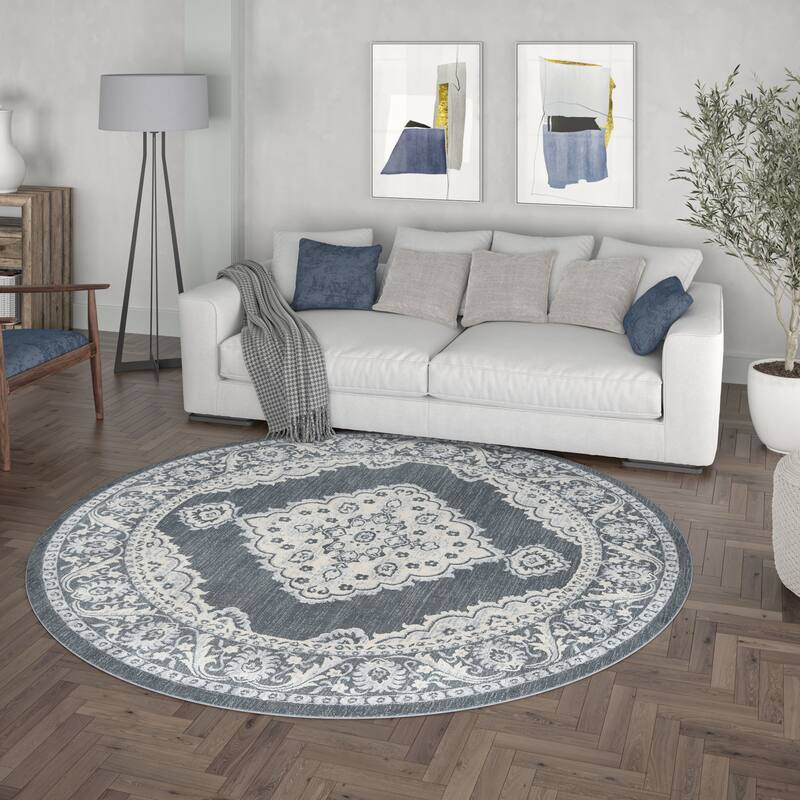 Carrington Shabby Chic Medallion Indoor Area Rug